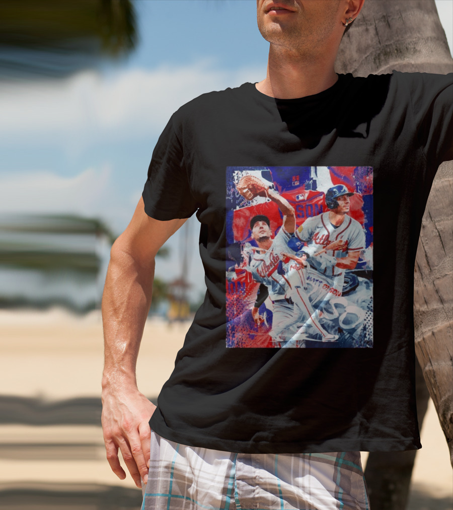 Matt Olson Atlanta Braves Baseball Action Collage T-Shirt