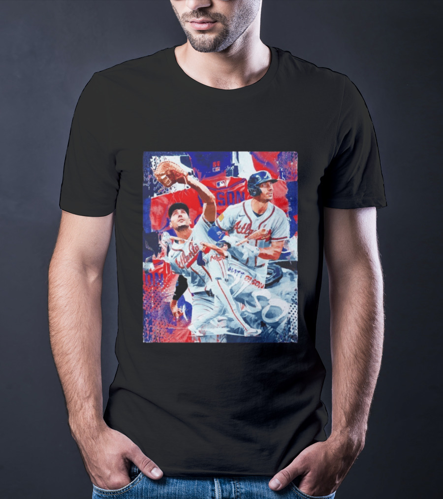 Matt Olson Atlanta Braves Baseball Action Collage T-Shirt