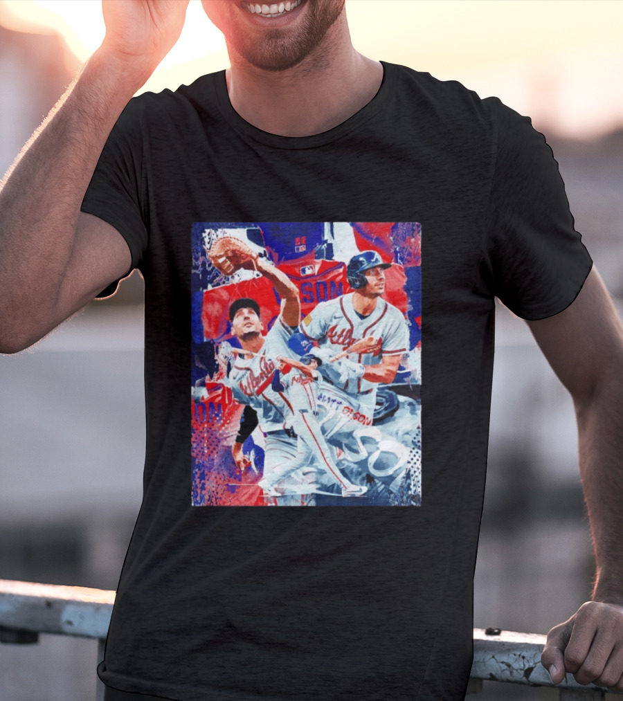 Matt Olson Atlanta Braves Baseball Action Collage T-Shirt