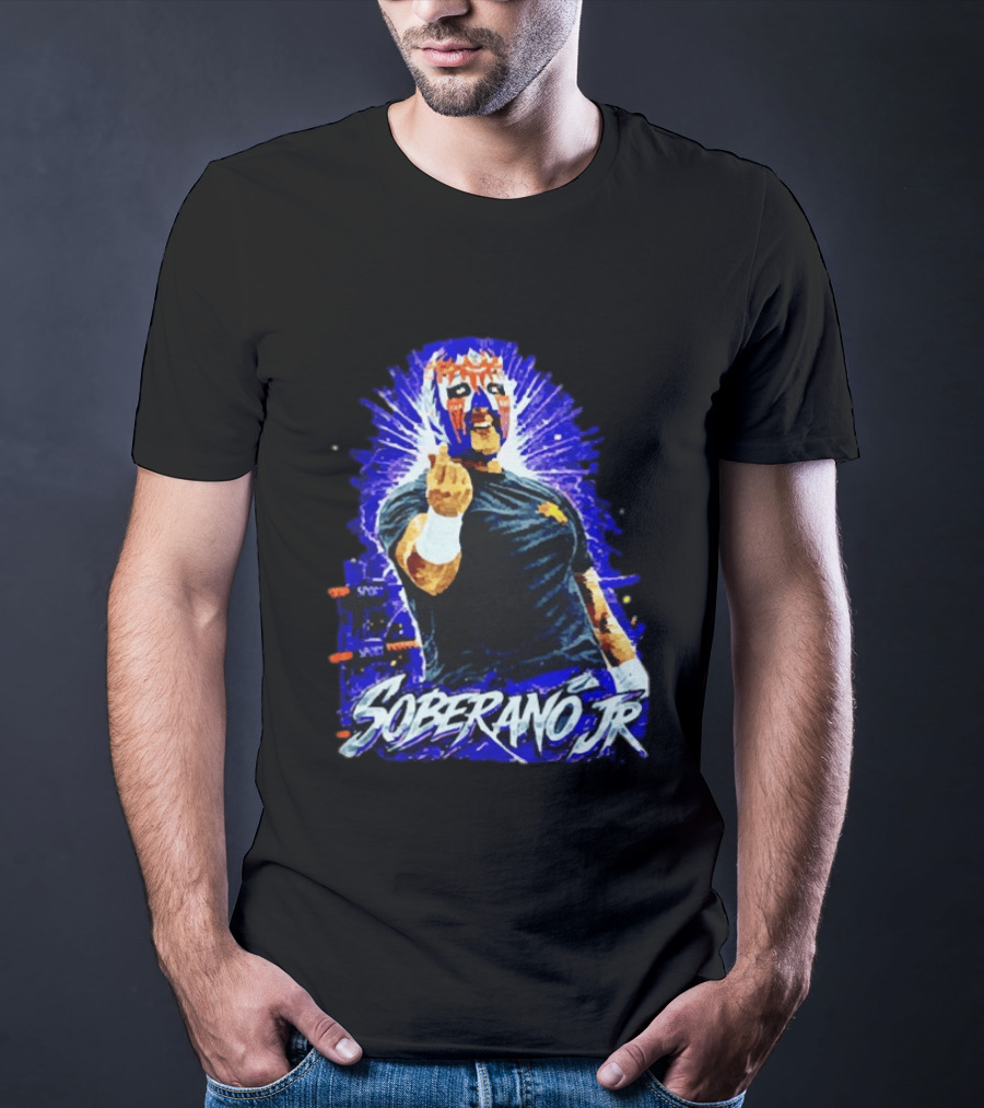 Soberano Jr Mexican Luchador Mask And Pose T-Shirt