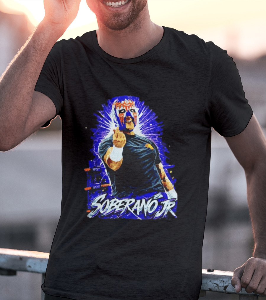 Soberano Jr Mexican Luchador Mask And Pose T-Shirt