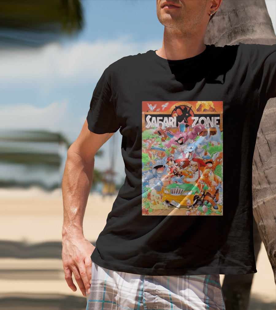 Safari Zone Adventure Pokémon Characters And Professor Interaction T-Shirt