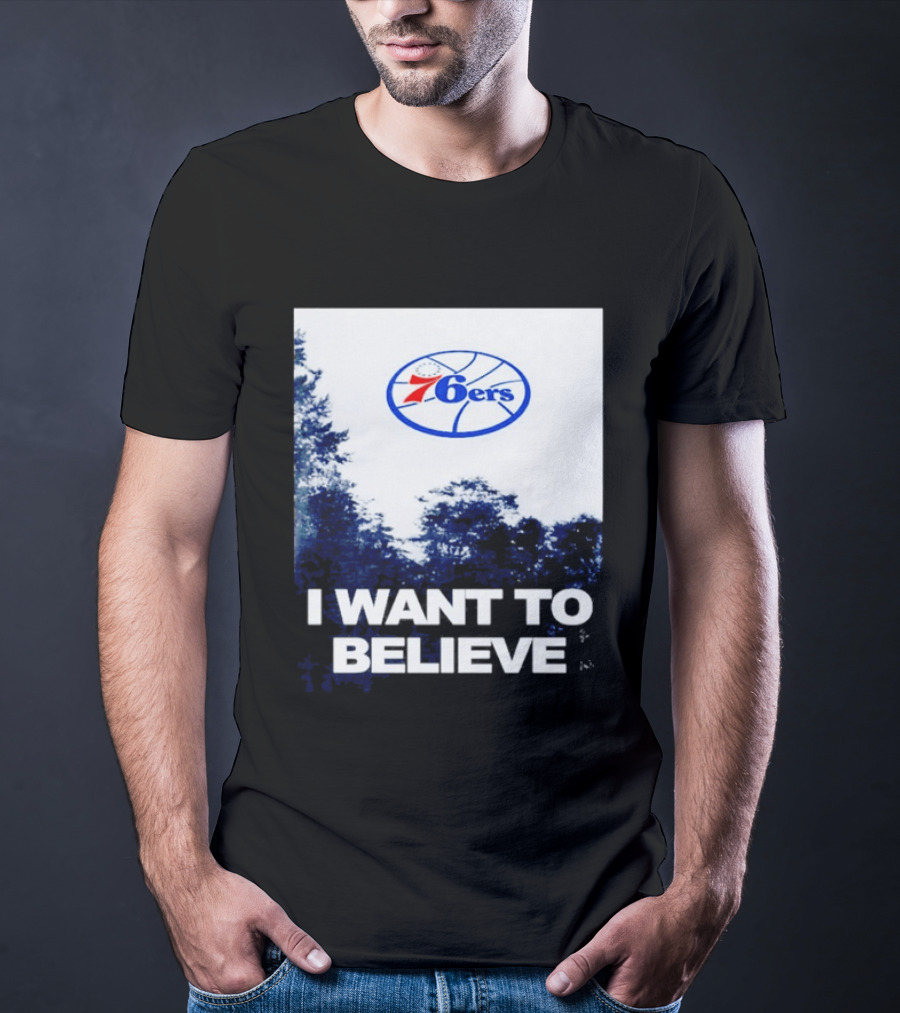 Philadelphia 76ers 6ers I Want To Believe UFO Basketball T-Shirt