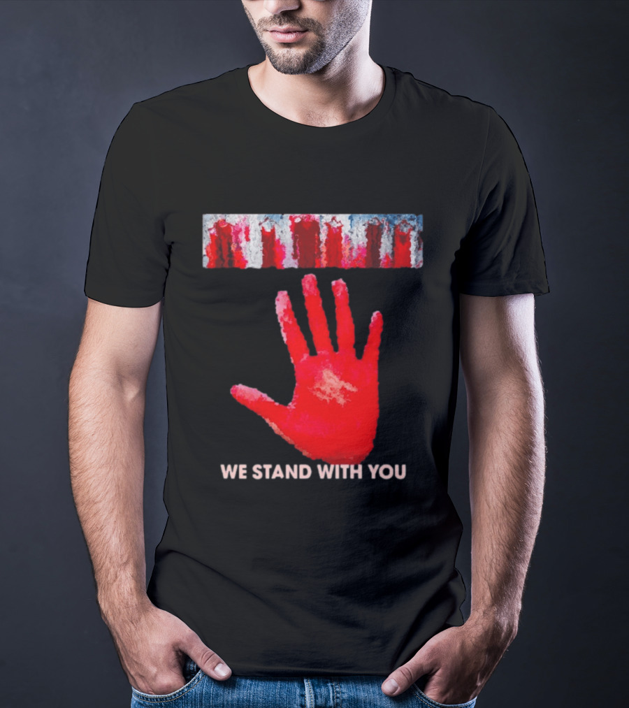 Red Dress Day We Stand With You Handprint T-Shirt