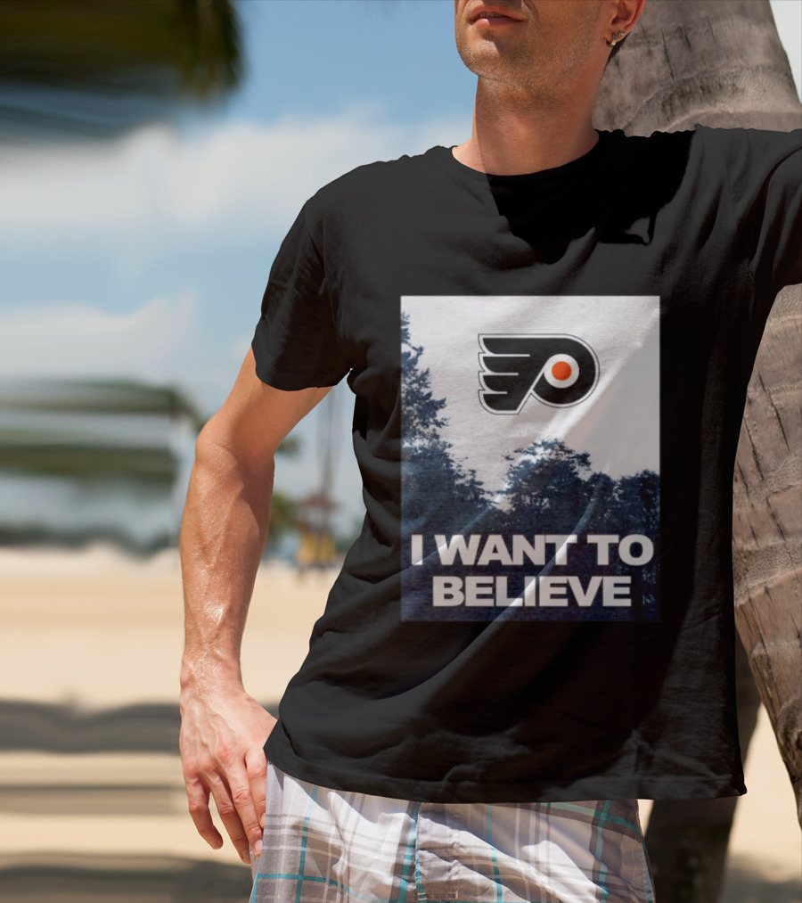 Philadelphia Flyers I Want To Believe UFO Hockey T-Shirt
