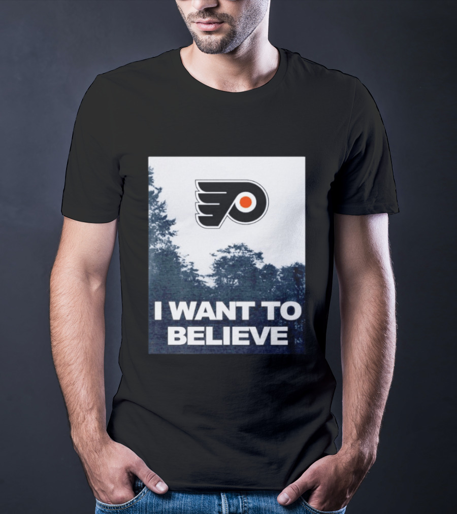 Philadelphia Flyers I Want To Believe UFO Hockey T-Shirt