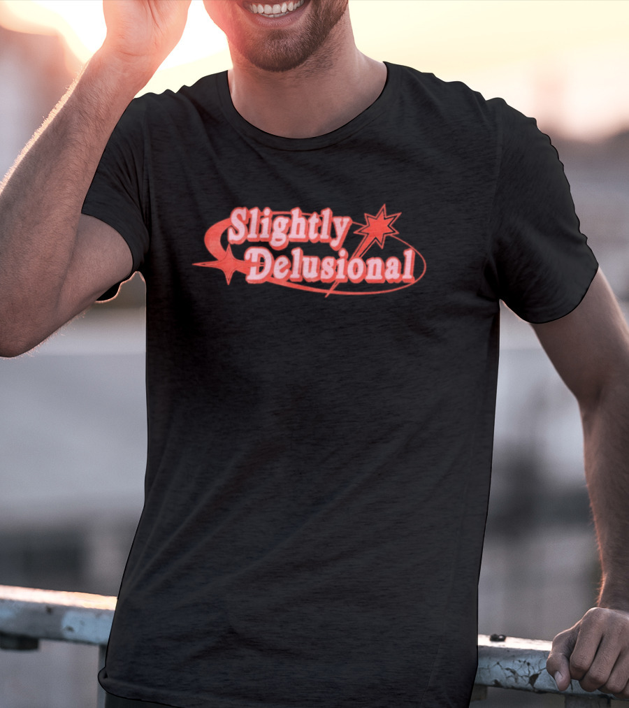 Slightly Delusional Whimsical Star Design With Swirling Orbit T-Shirt