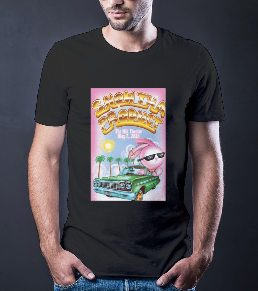 SNOW THA PRODUCT UC Theatre May 7 2026 Pink Bunny Sunglasses Lowrider Palms T-Shirt