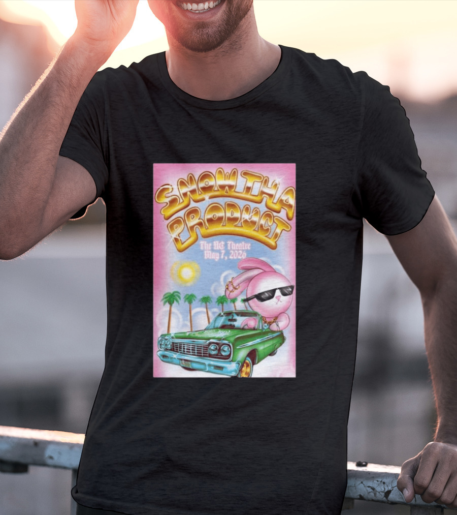 SNOW THA PRODUCT UC Theatre May 7 2026 Pink Bunny Sunglasses Lowrider Palms T-Shirt