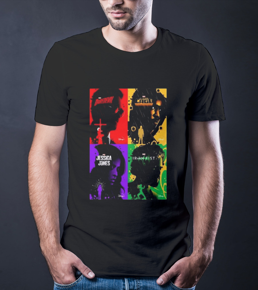 Marvel Daredevil Jessica Jones Luke Cage Iron Fist Heroes Disney T-Shirt