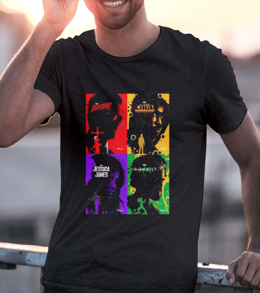 Marvel Daredevil Jessica Jones Luke Cage Iron Fist Heroes Disney T-Shirt