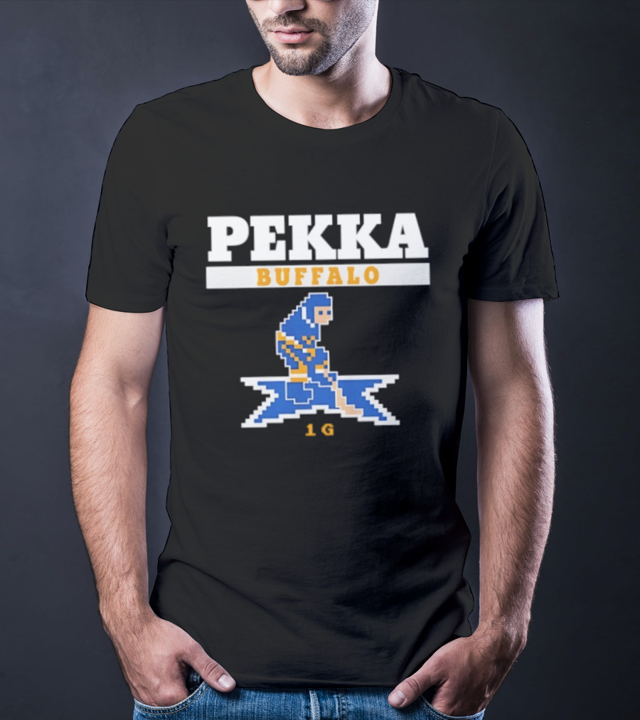 Pekka Buffalo Sabres 16 Hockey Pixelated Player T-Shirt