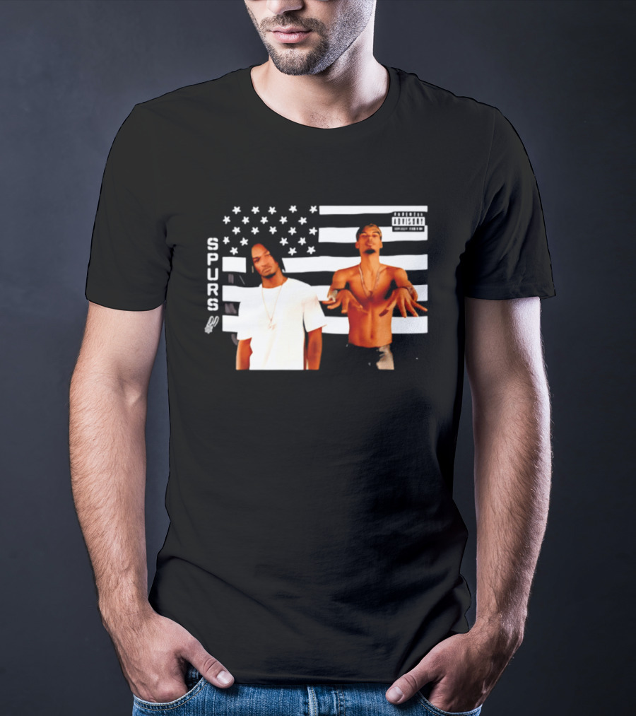 Spurs Wemby And Castle Stankonia American Flag T-Shirt