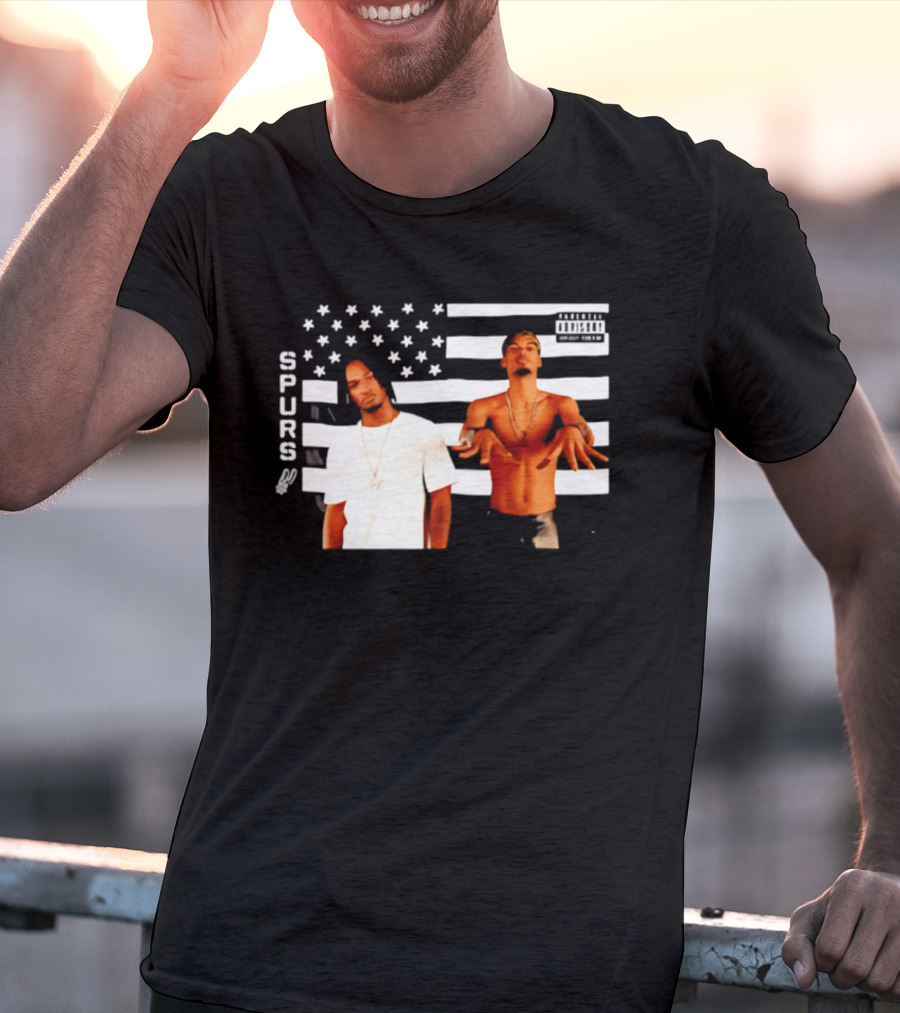 Spurs Wemby And Castle Stankonia American Flag T-Shirt