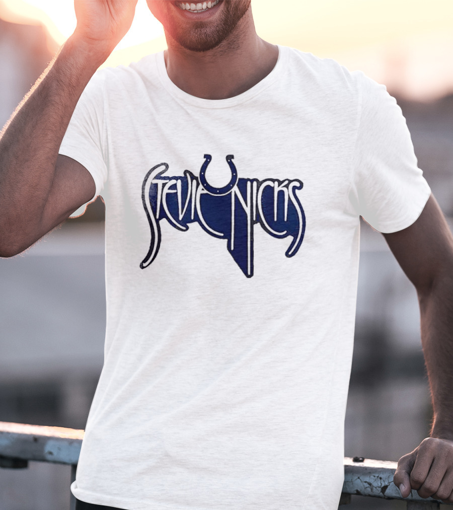 Indianapolis Colts Stevie Nicks Don't Be A Lady Colts Horseshoe T-Shirt
