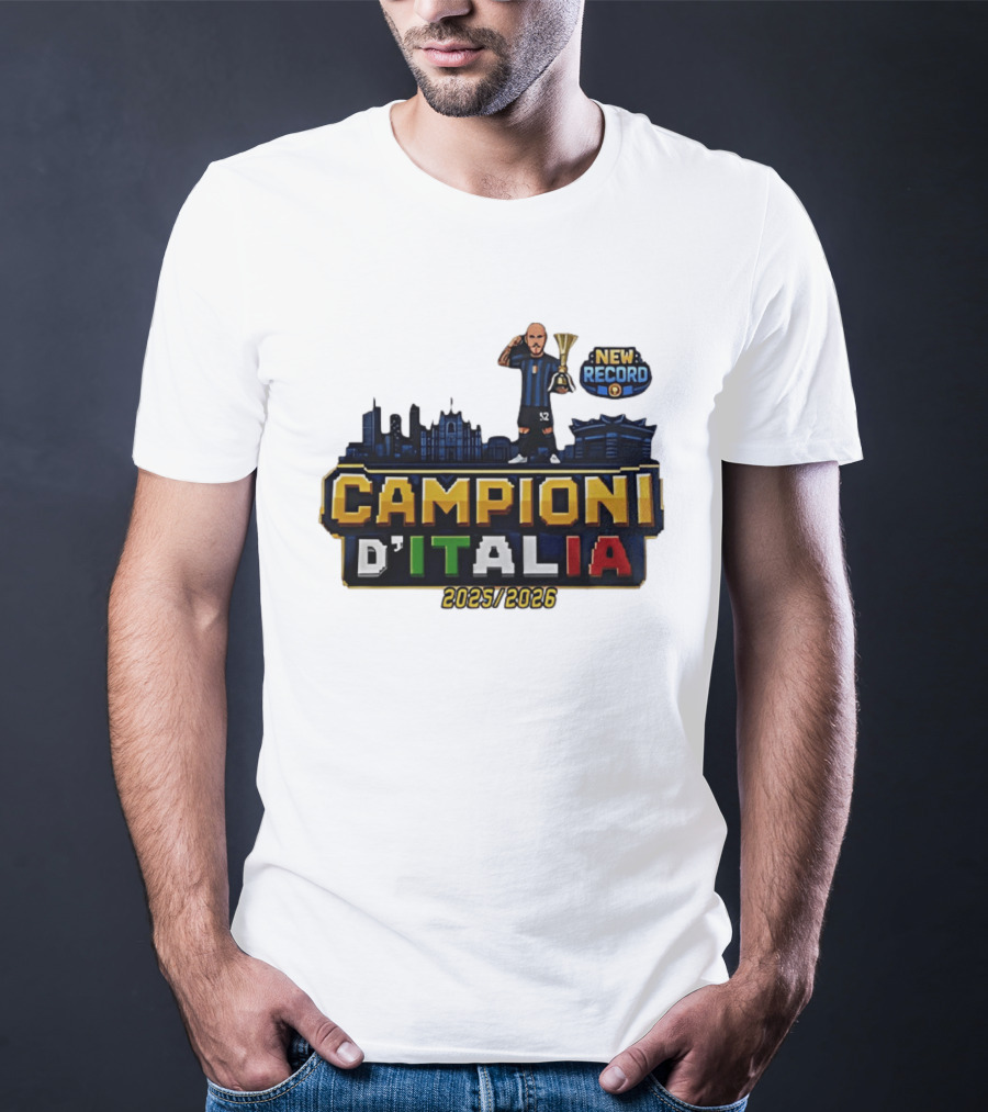 Campioni D'Italia 2025 2026 Inter Milan New Record City Skyline T-Shirt