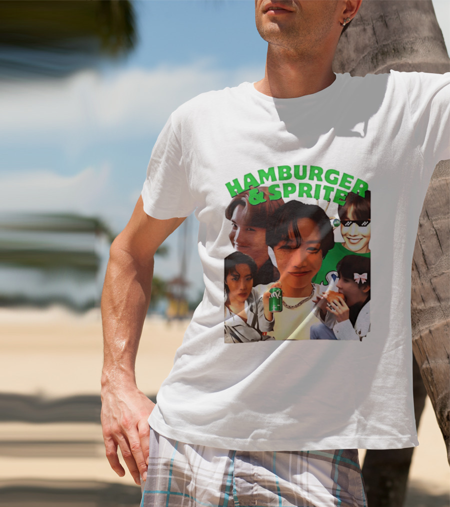 J Hope BTS Hamburger & Sprite Collage T-Shirt