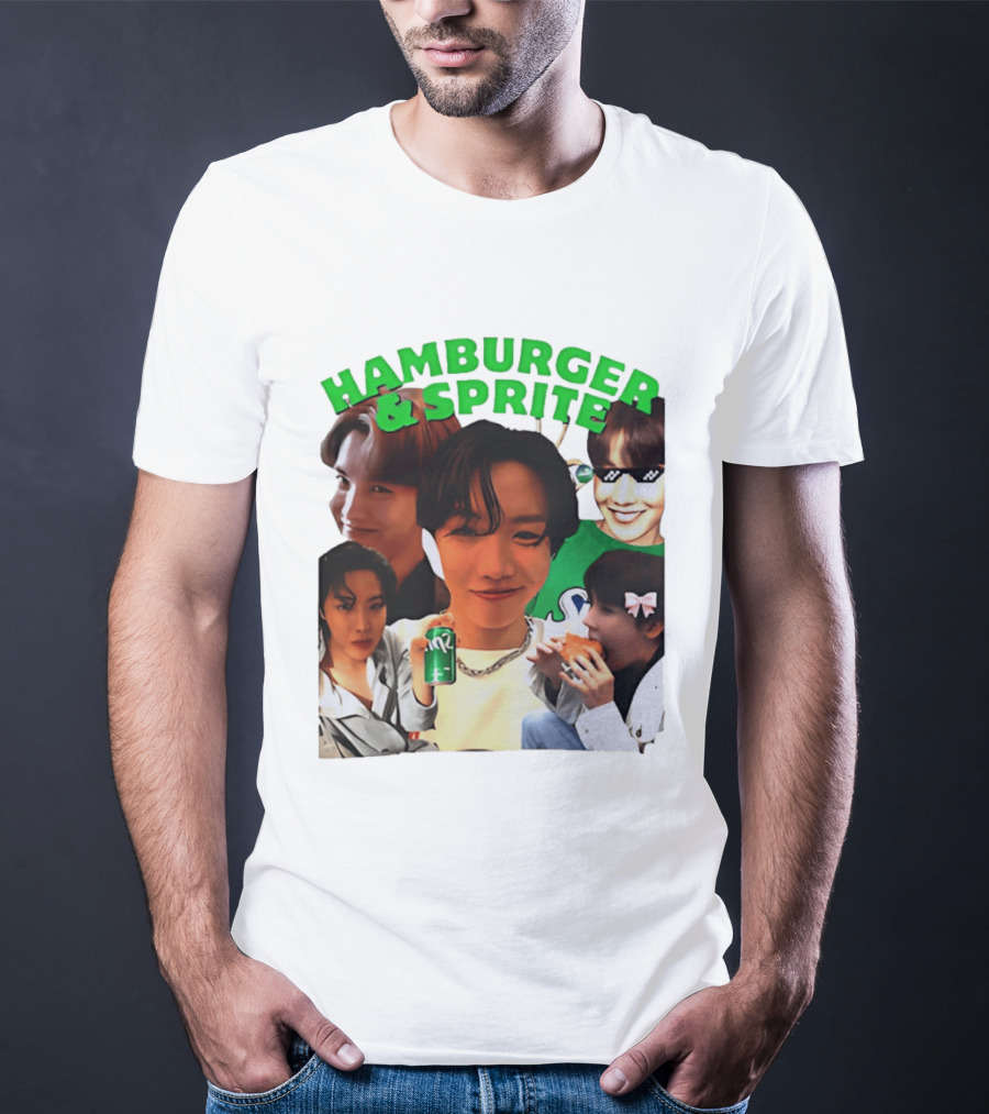 J Hope BTS Hamburger & Sprite Collage T-Shirt