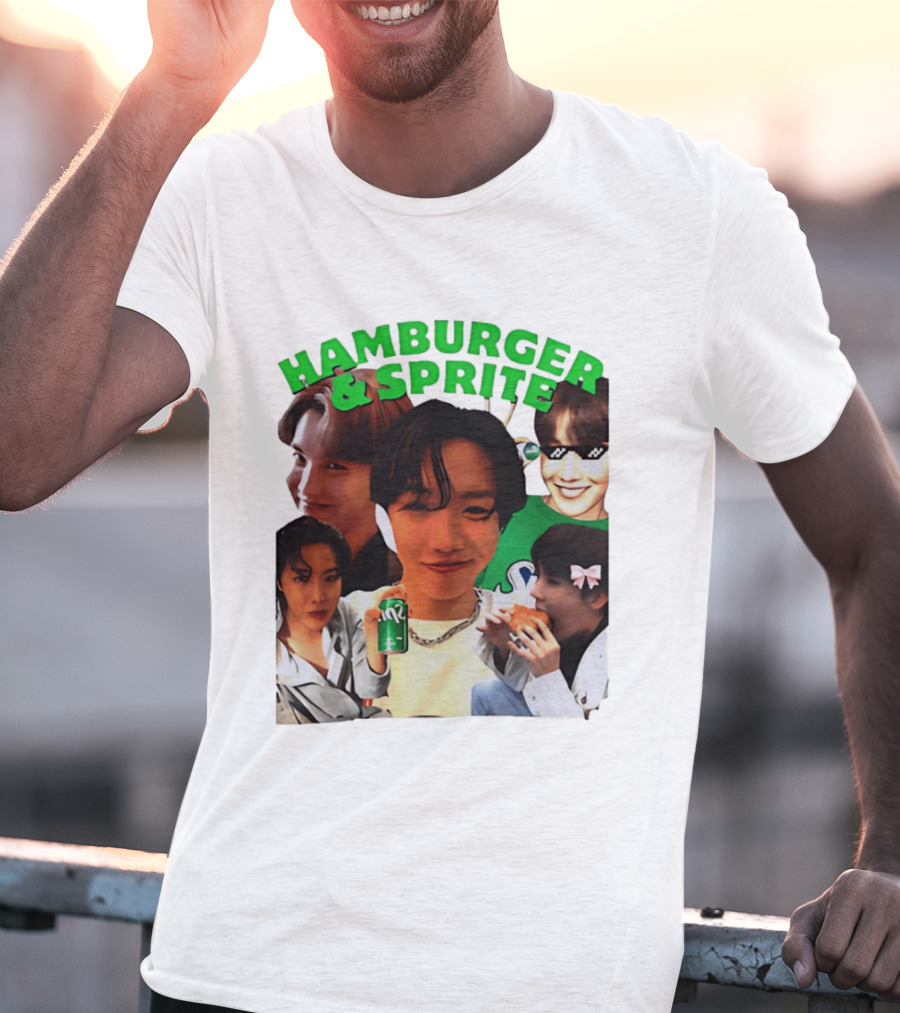 J Hope BTS Hamburger & Sprite Collage T-Shirt