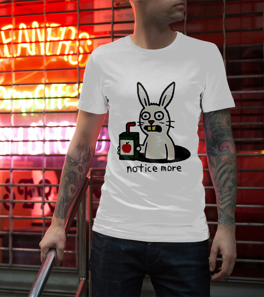 Notice Forbidden Apple Juice Box Bunny T-Shirt