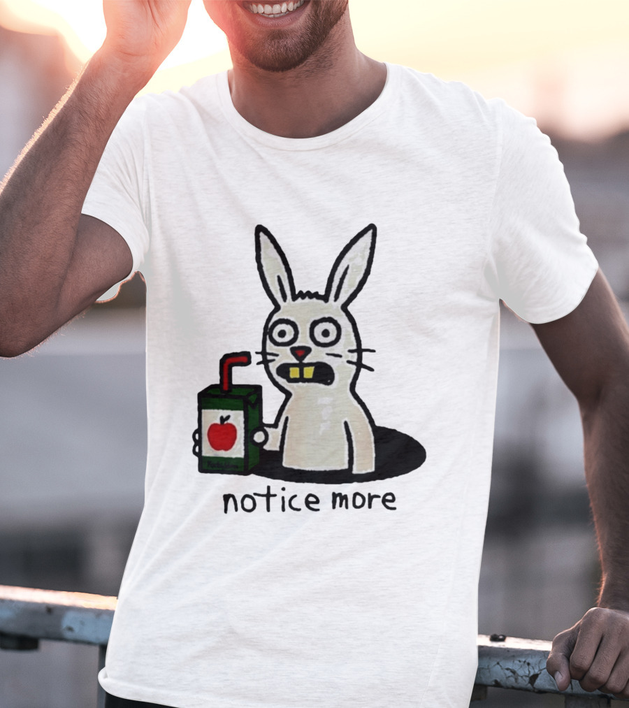 Notice Forbidden Apple Juice Box Bunny T-Shirt