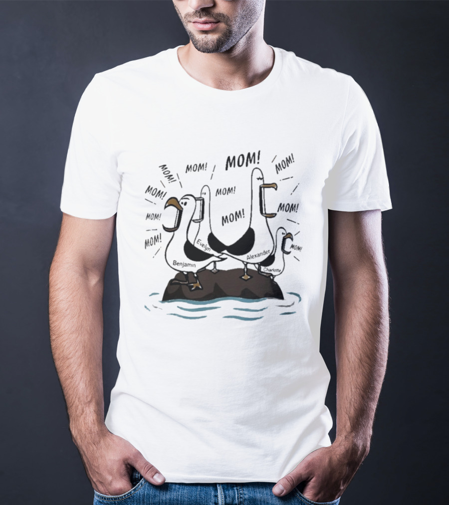 Mom Seagull Chaos With Benjamin Evelyn Alexander On Island T-Shirt