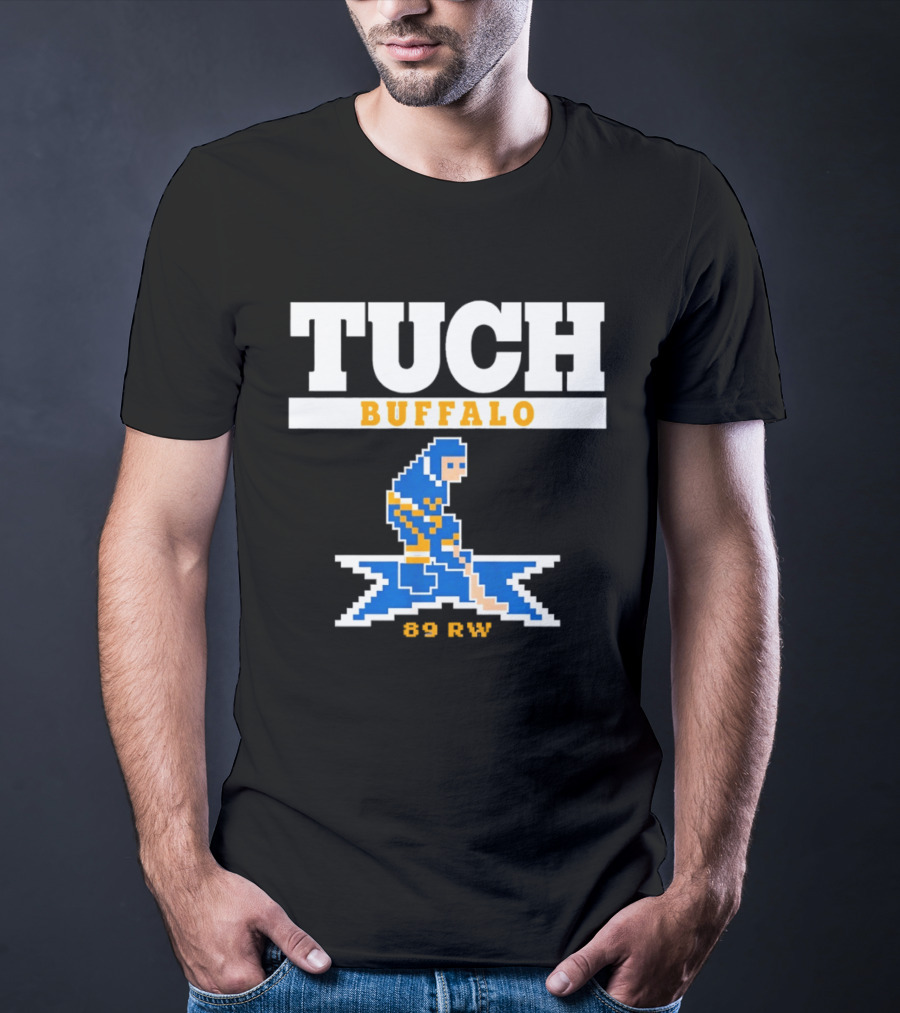 Tuch Buffalo Sabres 89 RW Classic Pixel Hockey T-Shirt