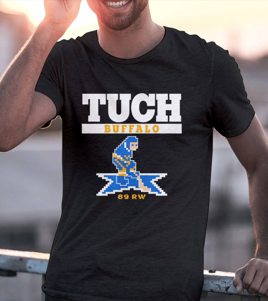 Tuch Buffalo Sabres 89 RW Classic Pixel Hockey T-Shirt
