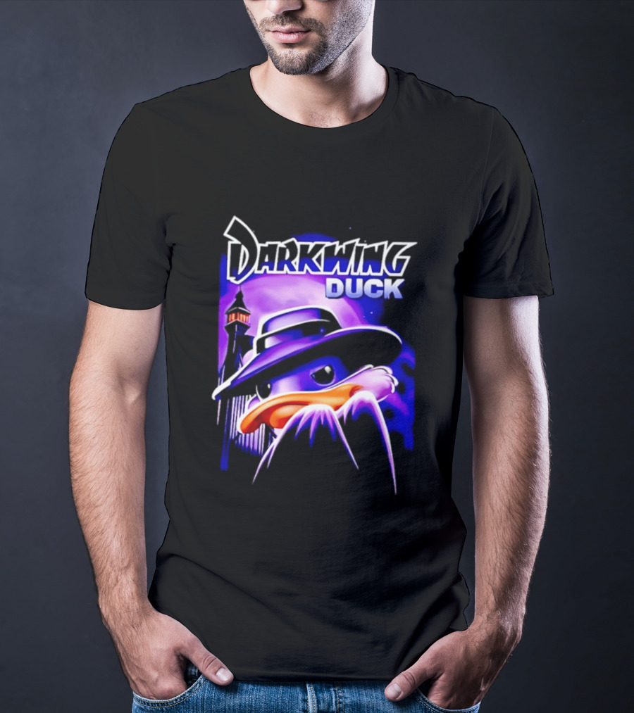 Darkwing Duck Funko Figure Iconic Character With Hat And Cityscape T-Shirt
