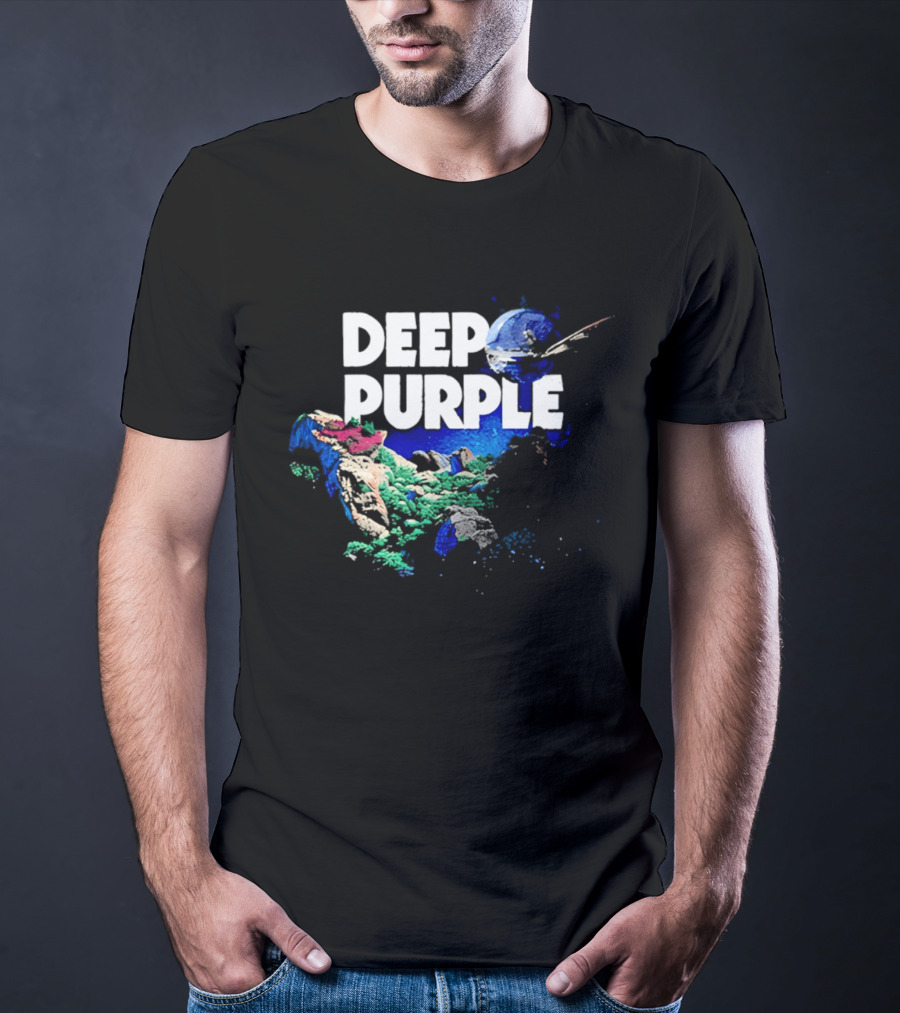 Deep Purple Colorful Splatters And Paint Brush Strokes T-Shirt