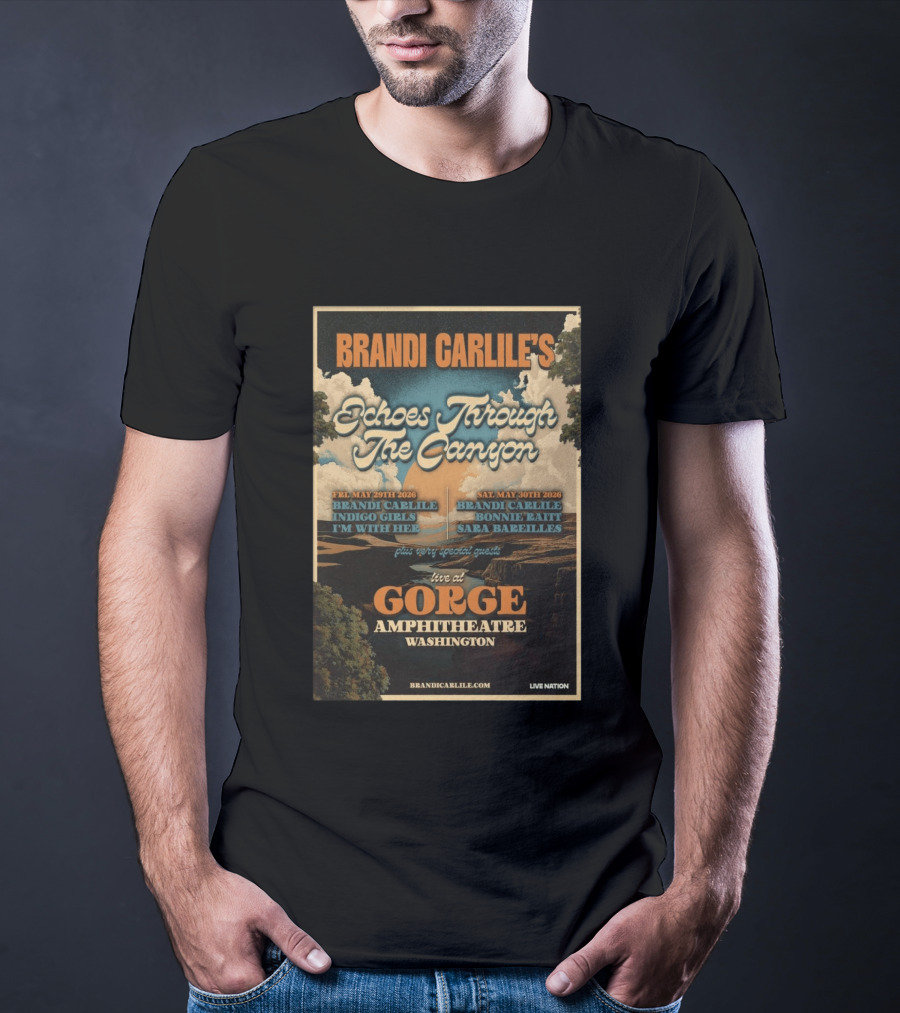 Brandi Carlile Echoes Through The Canyon Live At Gorge Amphitheatre Washington May 29 30 2026 T-Shirt