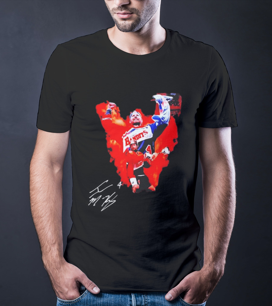 Ian MacKay Bandits Lacrosse Legend Signed Color Burst Collage T-Shirt