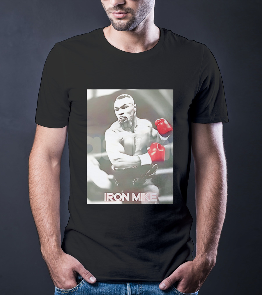Boxing Legend Iron Mike Tyson Vintage Style Red Gloves T-Shirt