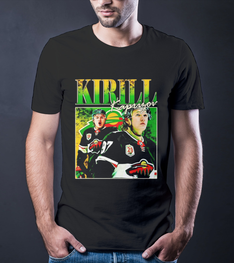Kirill Kaprizov Minnesota Wild NHL Hockey Player With 20th Anniversary T-Shirt