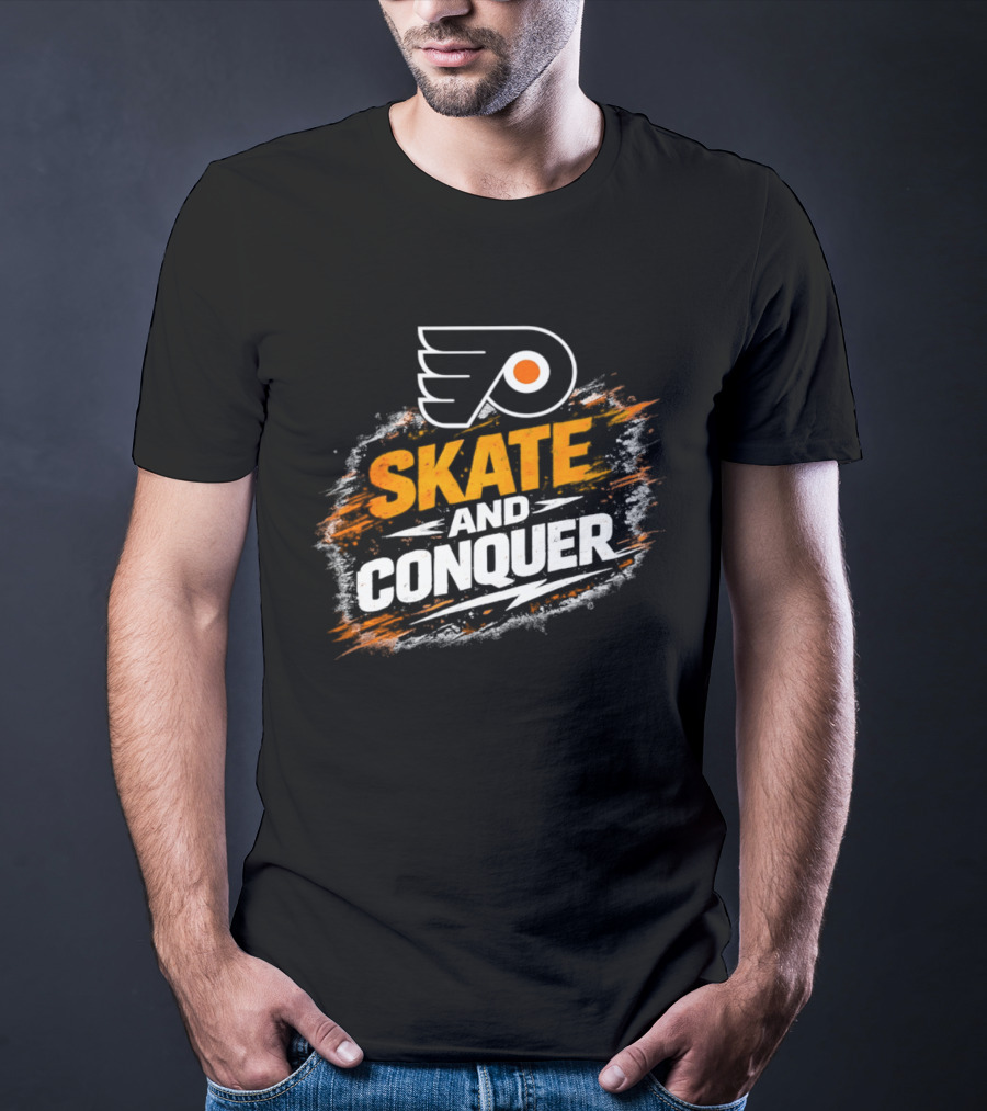 Philadelphia Flyers Skate And Conquer NHL T-Shirt