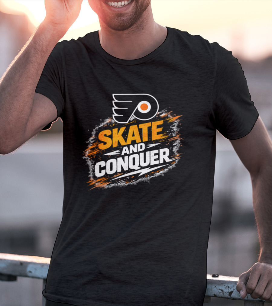 Philadelphia Flyers Skate And Conquer NHL T-Shirt