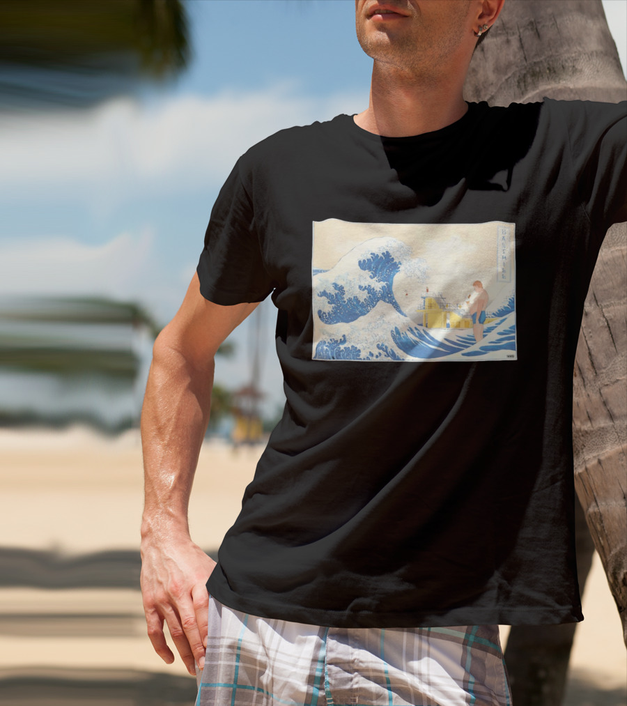The Great Wave Salthill Swimmer And Diving Board Scene T-Shirt