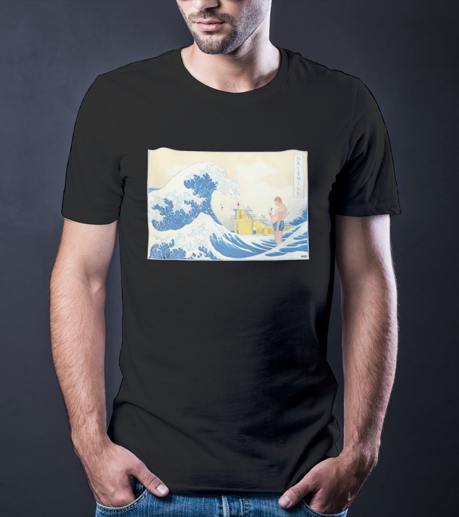 The Great Wave Salthill Swimmer And Diving Board Scene T-Shirt