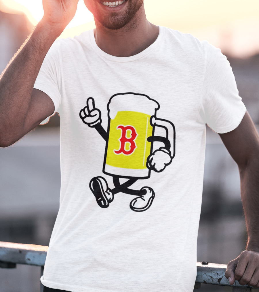 2026 Red Sox Beer With Walking Foam And Red B T-Shirt