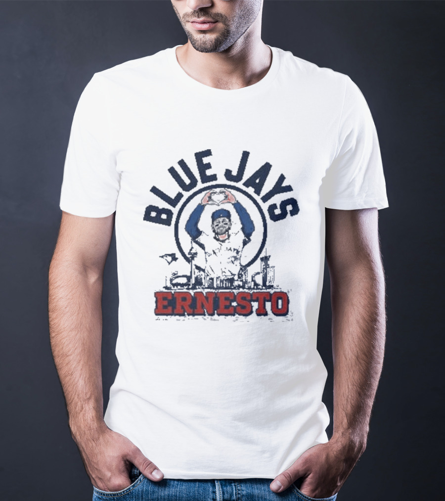 Blue Jays Ernesto Skyline Catch Celebration T-Shirt