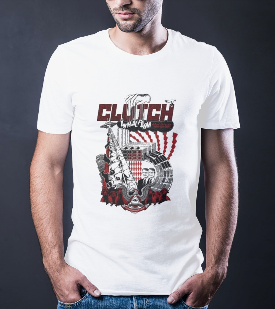 CLUTCH Animal Farm Orwellian Imagery With Windmill And Pig Revolution T-Shirt