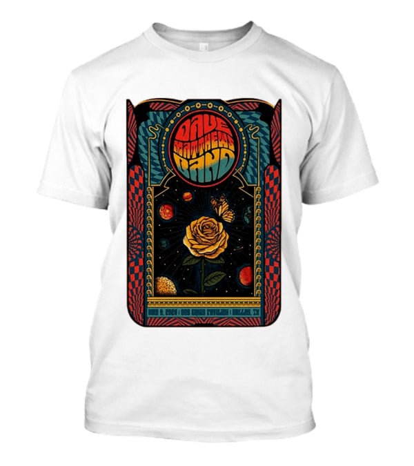 Dave Matthews Band May 9 2026 Dos Equis Pavilion Dallas TX Retro Psychedelic Butterfly Rose Planet T-Shirt
