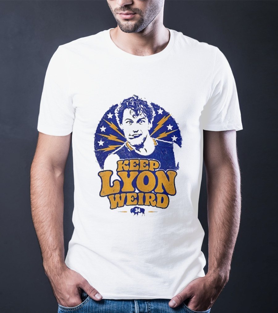 Keep Lyon Weird Hockey Player 34 Buffalo Sabres Lightning Stars T-Shirt