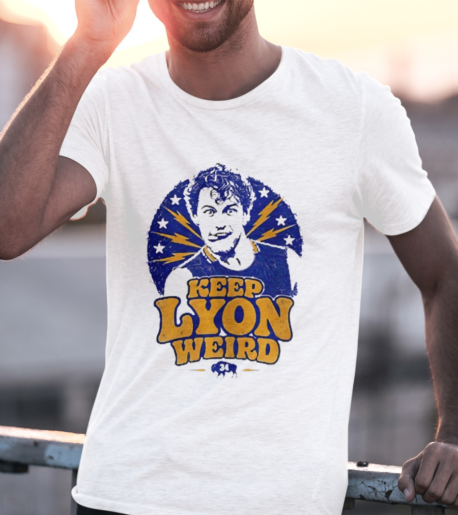 Keep Lyon Weird Hockey Player 34 Buffalo Sabres Lightning Stars T-Shirt