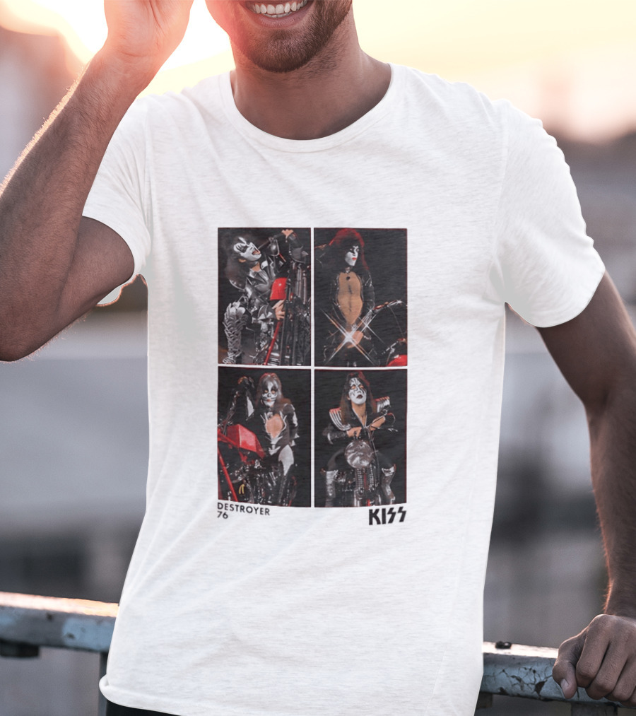 KISS Destroyer 76 Band Members On Motorcycles T-Shirt