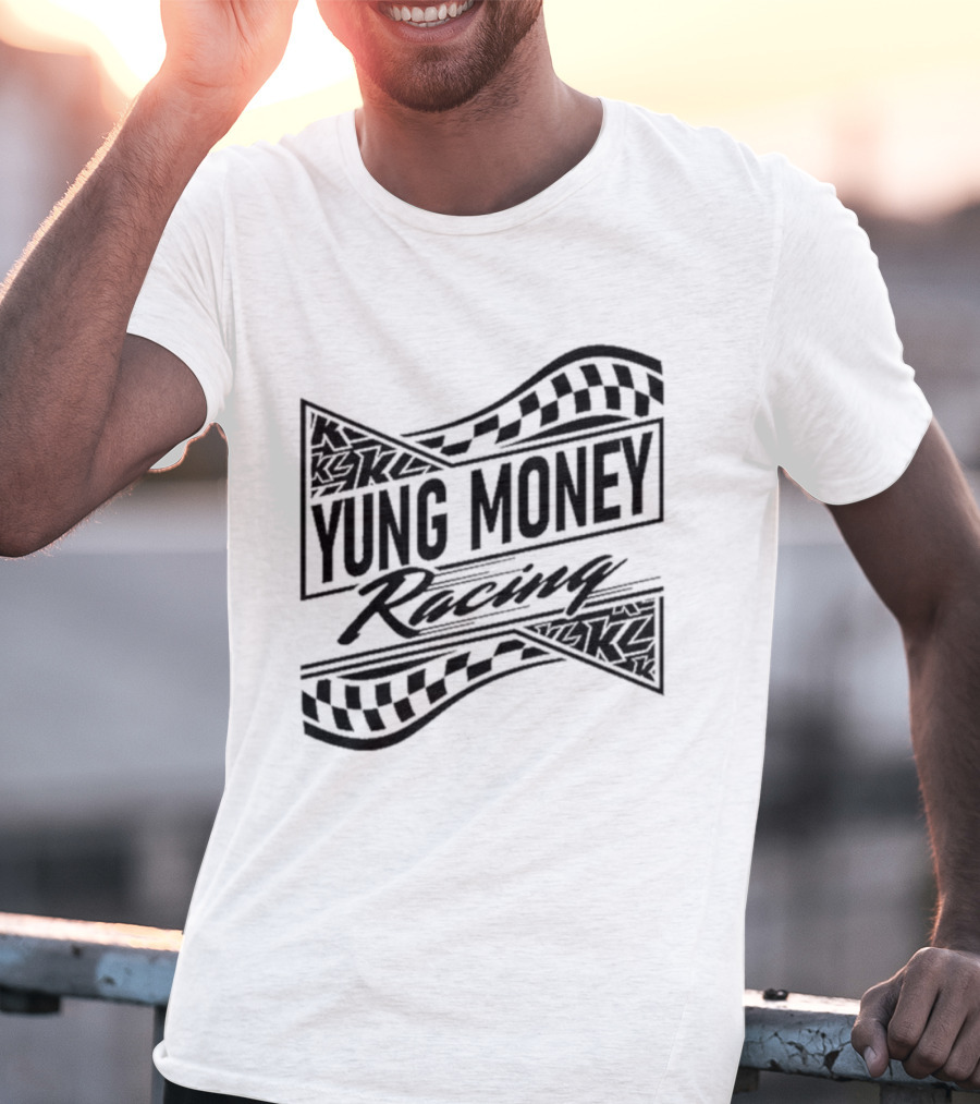 Yung Money Racing Checkered Flag Kyle Larson T-Shirt
