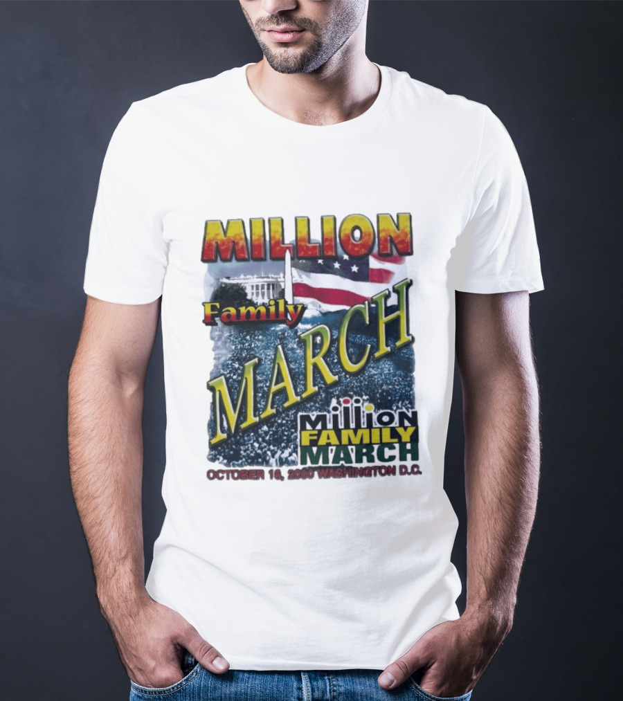 Million Family March October 16 2000 Washington D.C. White House American Flag T-Shirt