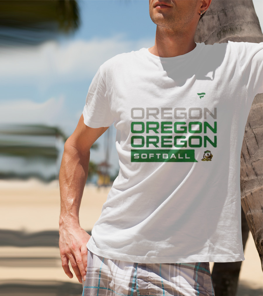Oregon Ducks Softball Triple Oregon Text Tri Blend T-Shirt