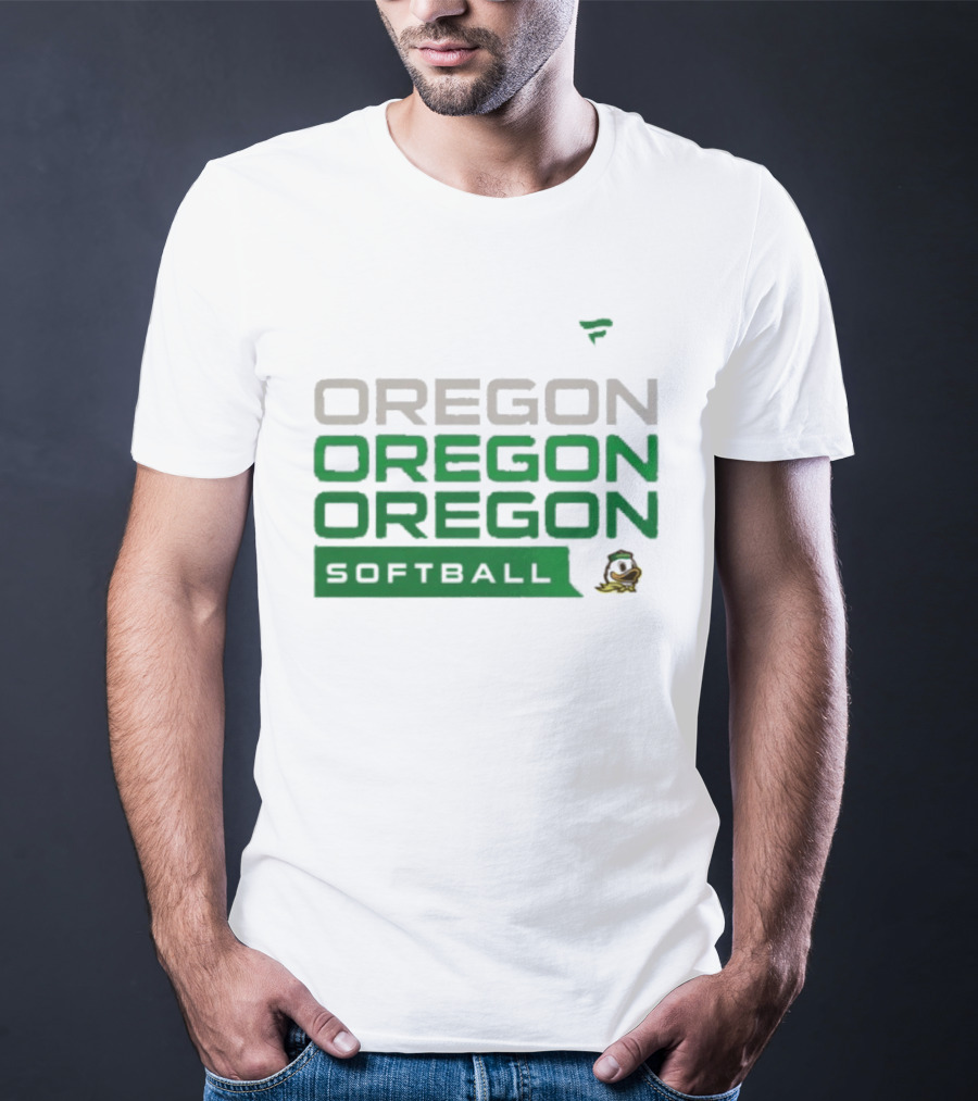 Oregon Ducks Softball Triple Oregon Text Tri Blend T-Shirt