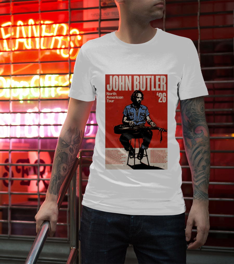 John Butler North American Tour 2026 Shows T-Shirt